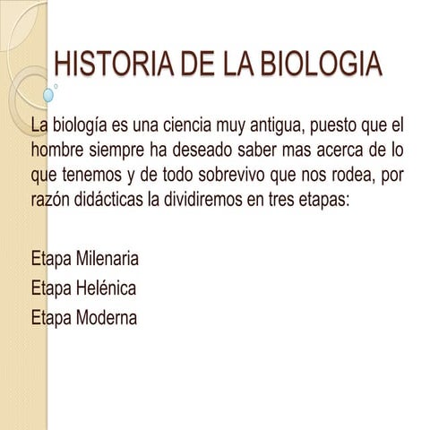 Historia de la biologia