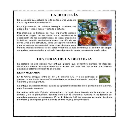 Historia de la biologia