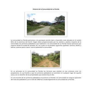 Historia de la Comunidad La Florida
