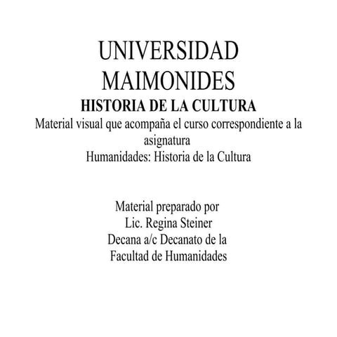 Historia de la Cultura