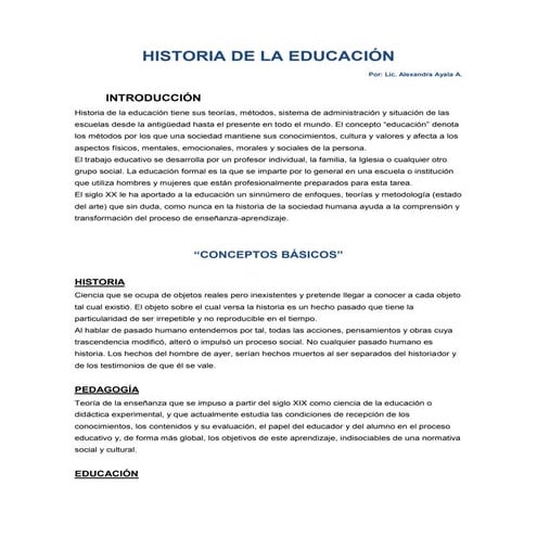 Historia de la educación