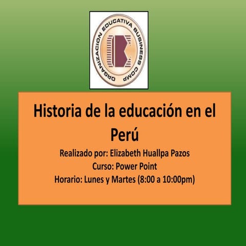 Historia de la educacion en el peru (trabajo)