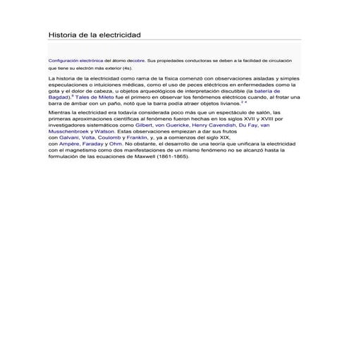 Historia de la electricidad