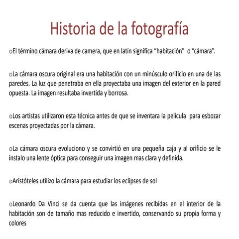 Historia de la fotografía