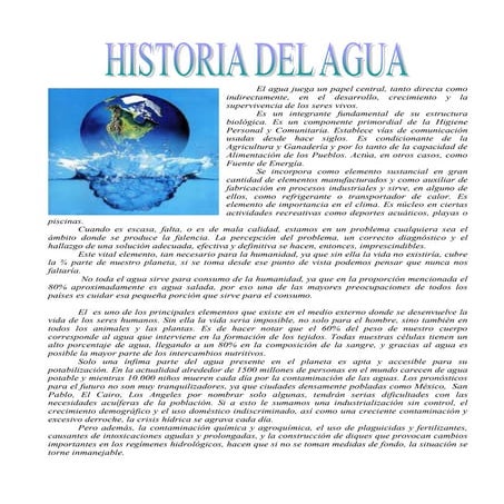 Historia del Agua
