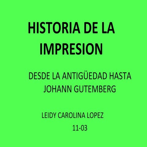 Historia de la impresion