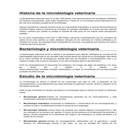 Historia de la microbiología veterinaria