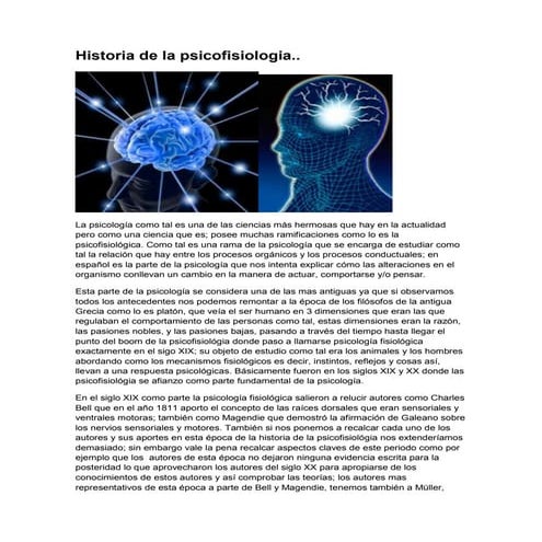 Historia de la psicofisiologia blog