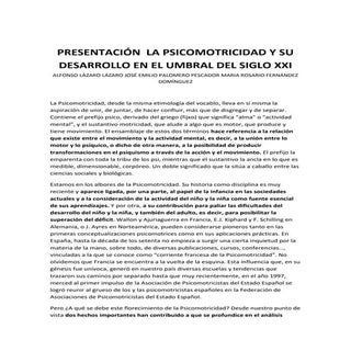 Historia de la psicomotricidad