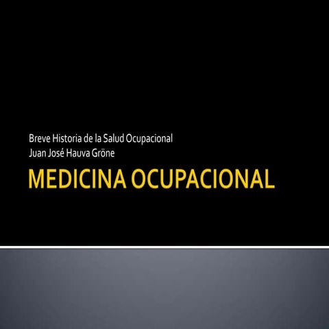 Historia de la salud ocupacional