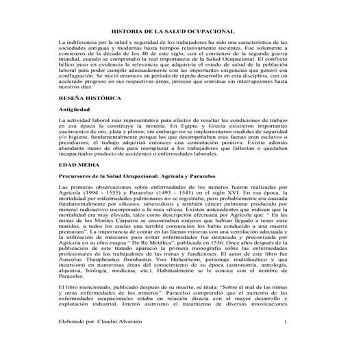 Historia de la salud ocupacional