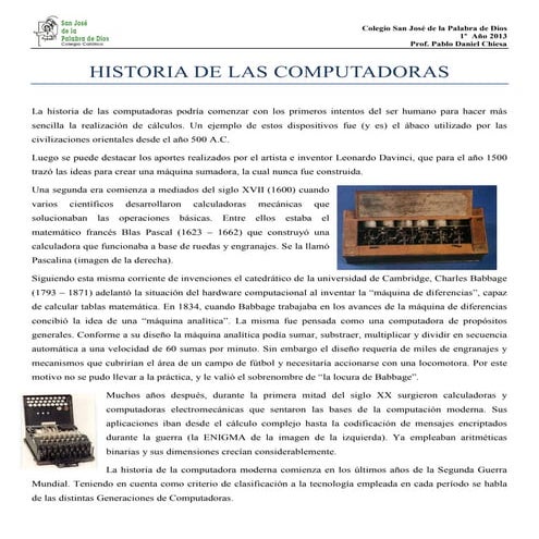 Historia de las computadoras (material teórico)