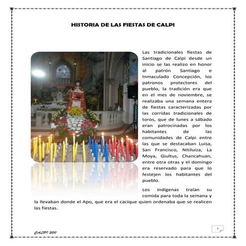 Historia de las fiestas de calpi | DOCX