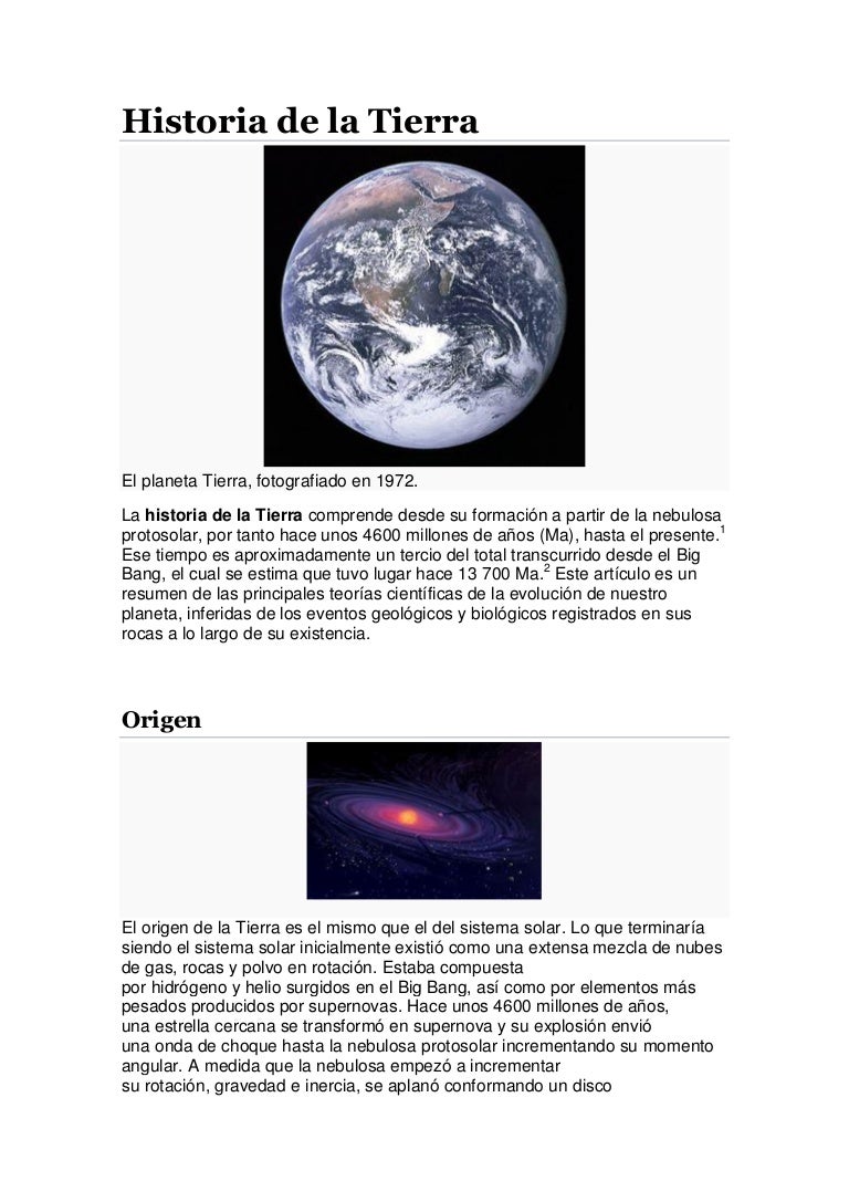 Historia de la tierra