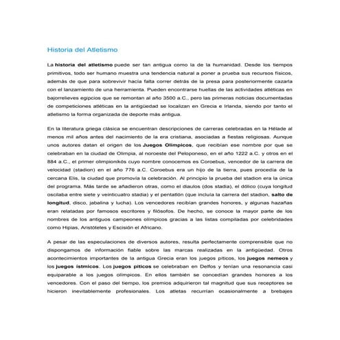 Historia del atletismo
