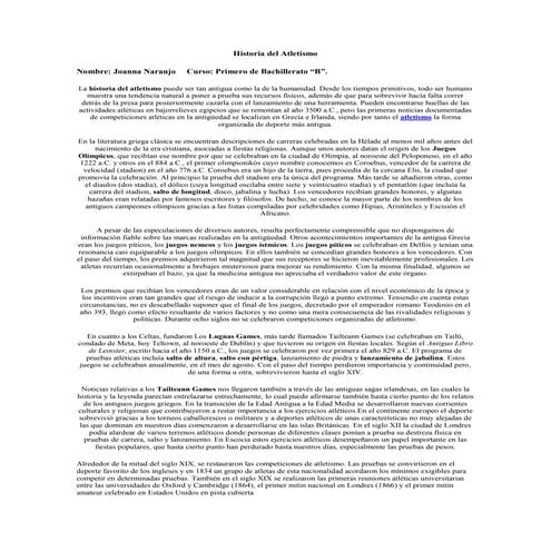 Historia del atletismo