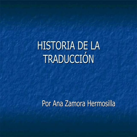 Historia de la traducción