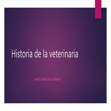 Historia de la veterinaria