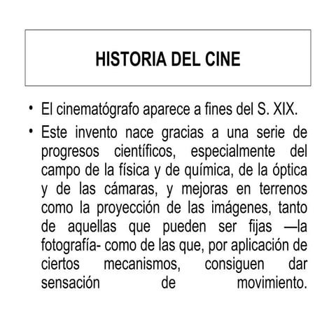 Historia Del Cine