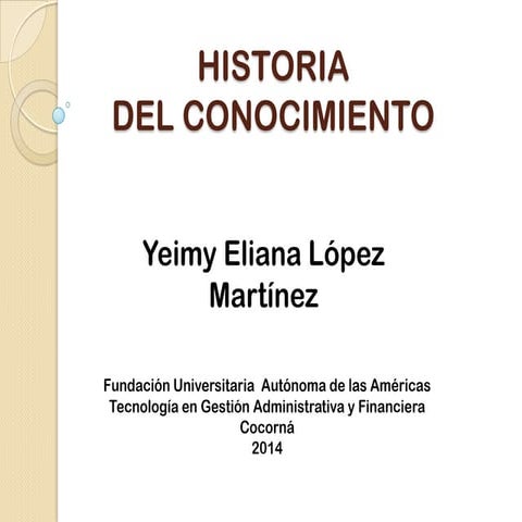 Historia del conocimiento