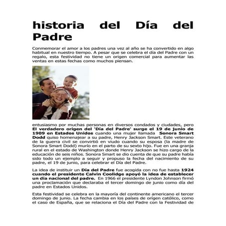 Historia del día del padre