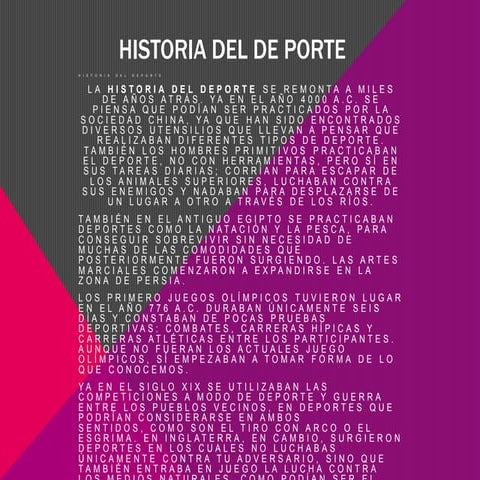 Historia del de porte