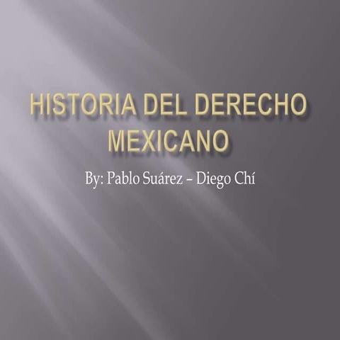 Historia Del Derecho Mexicano | PPTX