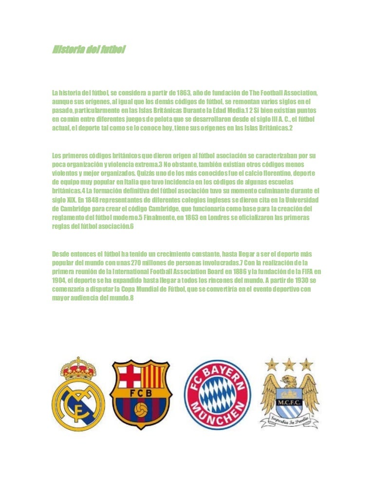 Historia del futbol