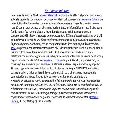 Historia Del Internet