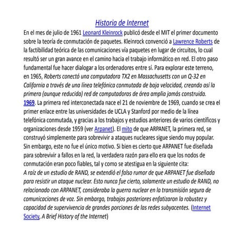 Historia Del Internet