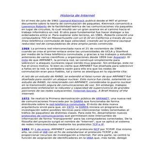 Historia Del Internet
