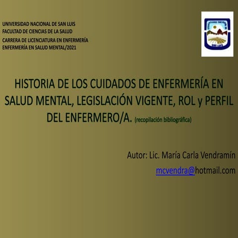 ENFERMERÍA EN SALUD MENTAL