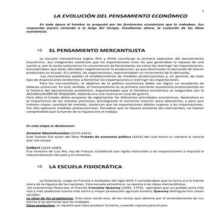 Historia del Pensamiento Económico