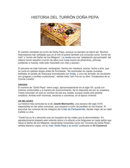 Historia del turrón doña pepa
