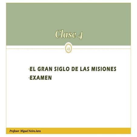 Historia de misiones i clase 4 PPT