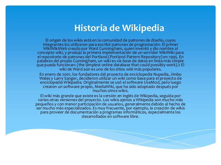 Historia de wikipedia