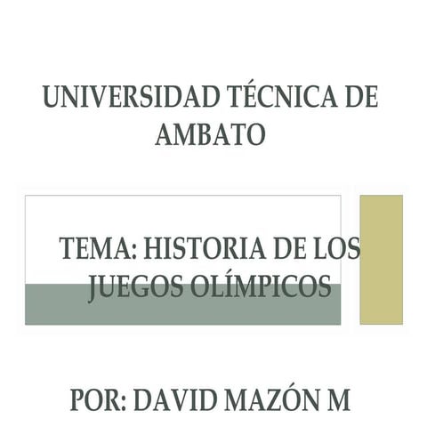 Historia de los juegos olimpicos | PPTX