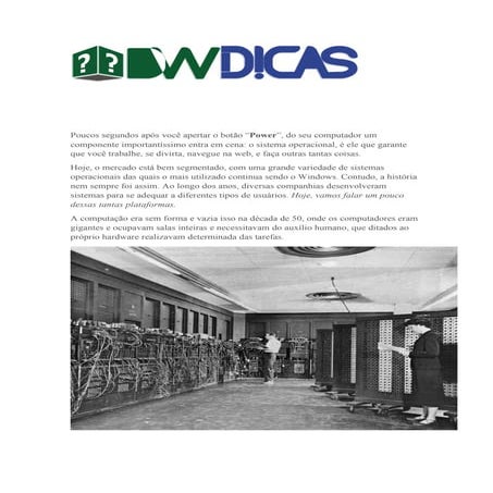 Historia dos sistemas operacionais