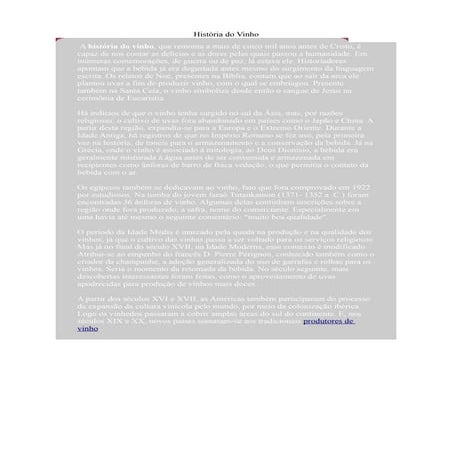 Historia do vinho