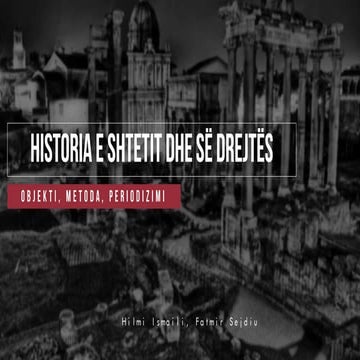 Historia E Shtetit Dhe Së Drejtës