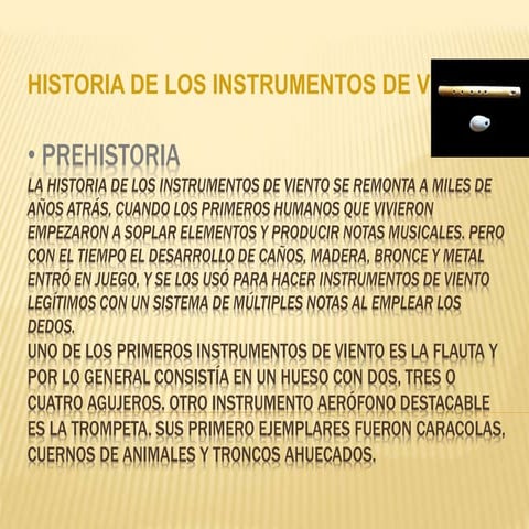 Historia de la música a través de los instrumentos de viento | PPTX