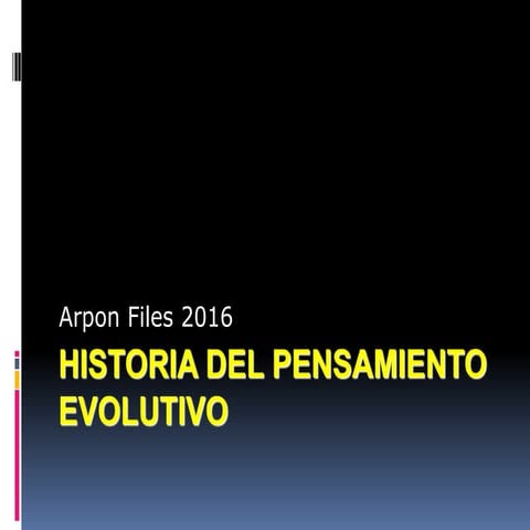 Historia pensamiento evolutivo