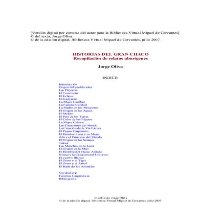 Historias del gran chaco(relatos aborigenes)