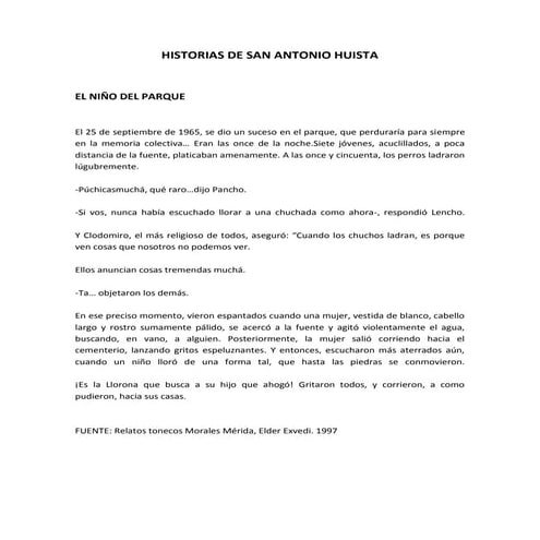 Historias de san antonio huista