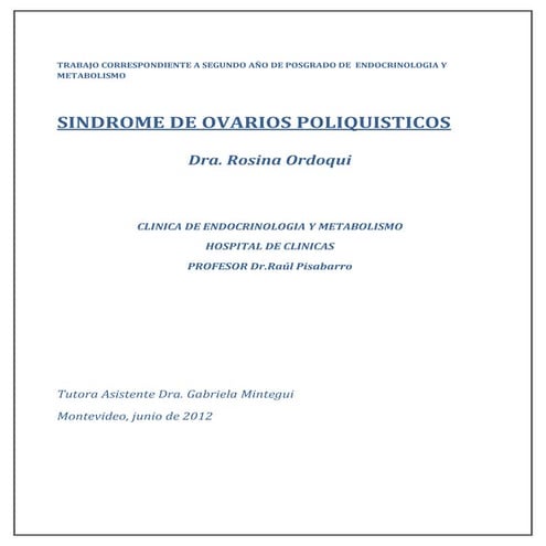 sindrome de ovarios poliquisticos