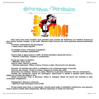 Histórias parábolas fábulas