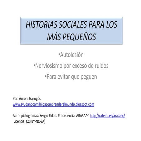 Historias sociales para los más pequeños