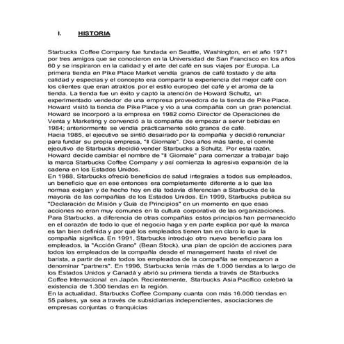 Historia starbucks