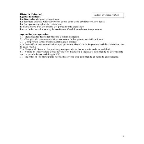 Historia universal civilizaciones mundo contemporaneo en curso psu de preparacion para la universidad