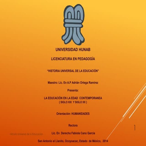 Historia universal de la educación  unidad 1.7